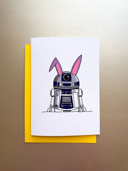 R2D2 Handmade Star Wars Easter Bunny Card by stonedonut design