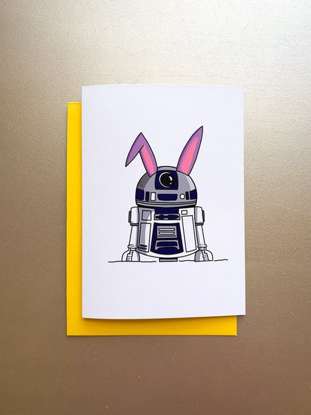 R2D2 Handmade Star Wars Easter Bunny Card by stonedonut design